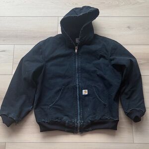 Vintage Carhartt J140 Men’s Canvas Quilted Jacket Medium Black Distressed